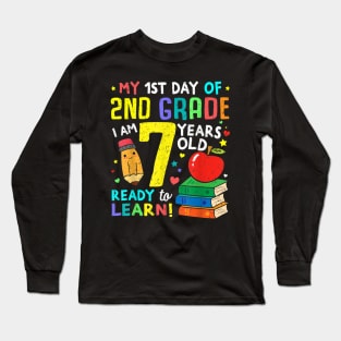 2nd Grade Back to First Day of School Shirt Boys Girl Gift Long Sleeve T-Shirt